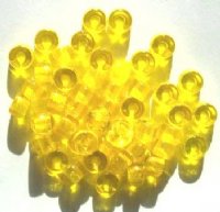 50 6x9mm Transparent Yellow Glass Crow Beads